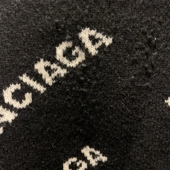 Balenciaga Allover Logo Sweater in Black - Size M